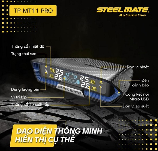 Cảm biến áp suất lốp TP MT11 PRO chính hãng STEELMATE cam-bien-ap-suat-lop-tp-mt11-pro-chinh-hang-steelmate